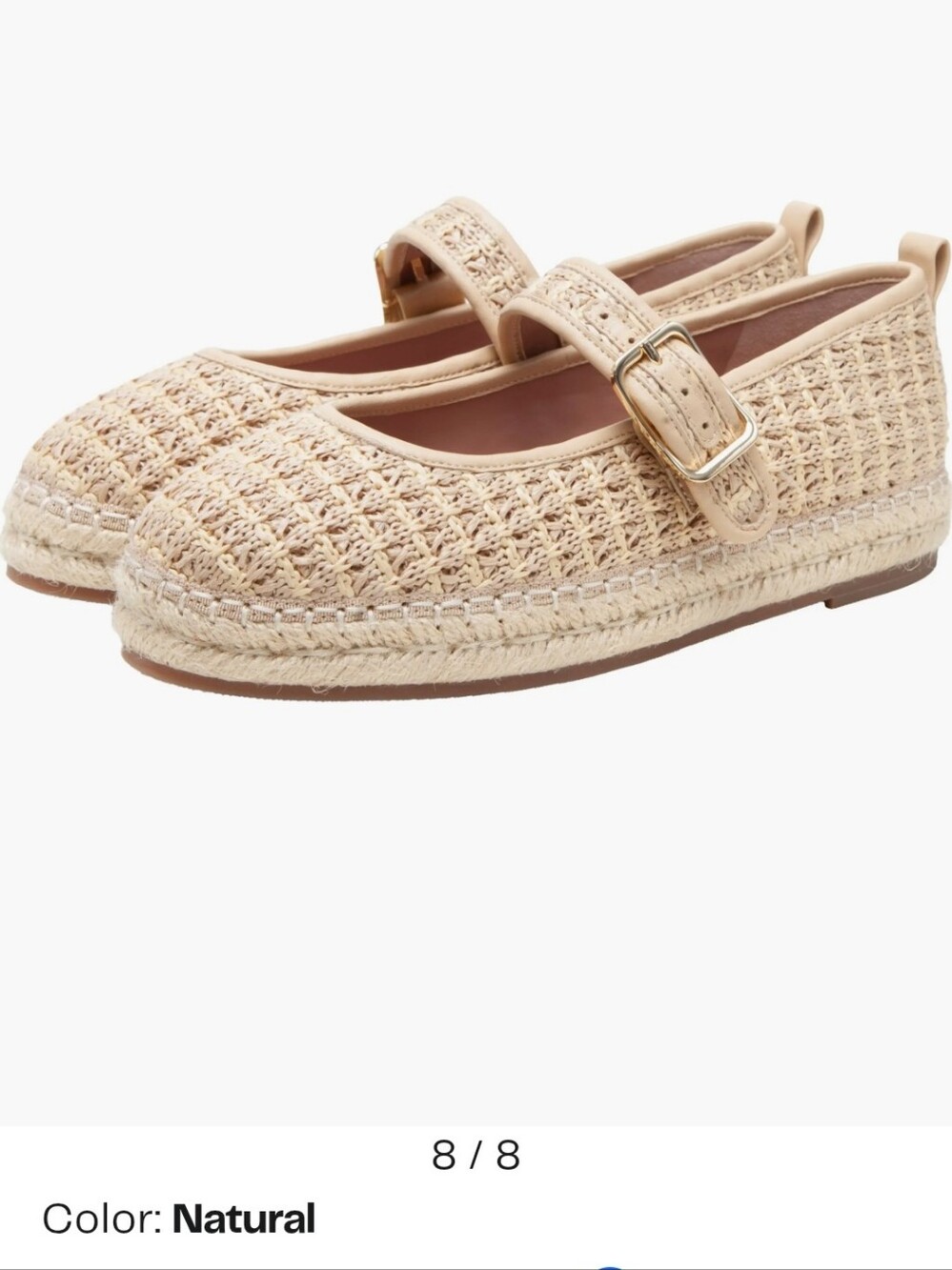 Linea Paolo Natural Crochet Mary Jane Espadrille Flats